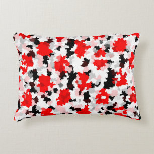 Coussins Décoratifs Camo noir rouge noir noir Conception abstraite