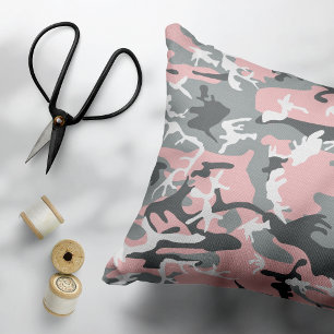 Coussins Décoratifs Camouflage rose et gris, Militaire, Armée