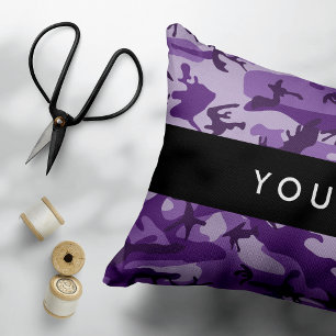 Coussins Décoratifs Camouflage Violet Personnalisez votre nom