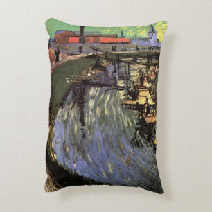 Coussins Décoratifs Canal avec des femmes lavant par Vincent van Gogh