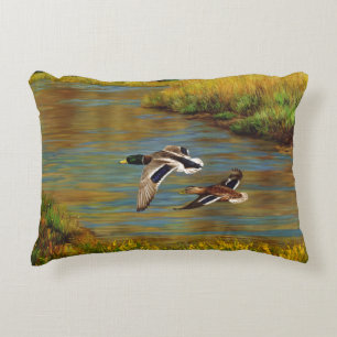 Coussins Décoratifs Canards-Majards Survolant L'Étang