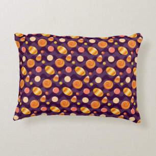 Coussins Décoratifs Canettes de maïs d'Halloween sur violet