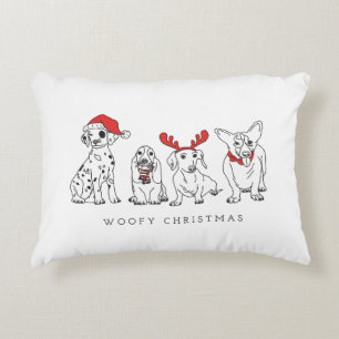 Coussins Décoratifs Canons de Noël Chiens de Père Noël Chiens de Noël
