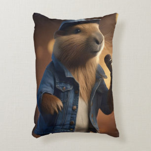 Coussins Décoratifs "Capybara Cowboy : Serenading the Wild West"