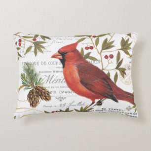 Coussins Décoratifs cardinal vintage moderne de bois d'hiver