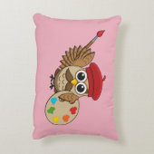 Coussins Décoratifs Caricature de Chouette Peintre Cute (Dos(Vertical))