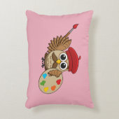 Coussins Décoratifs Caricature de Chouette Peintre Cute (Devant(Vertical))