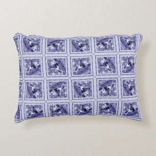 Coussins Décoratifs Carreau de Delft en denim occidental bleu