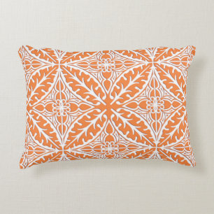 Coussins Décoratifs Carreaux marocains - orange corail et blanc