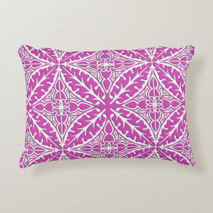 Coussins Décoratifs Carreaux marocains - orchidée et blanc