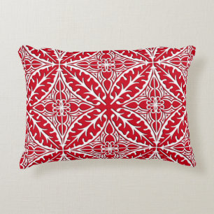 Coussins Décoratifs Carreaux marocains - rouge foncé et blanc