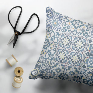 Coussins Décoratifs Carreaux Méditerranéens, Marocains, Majolique, Azu