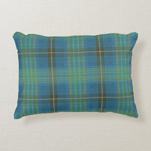 Coussins Décoratifs Carreaux Tartan à Motif Ecossais Bleu Turquoise Ve