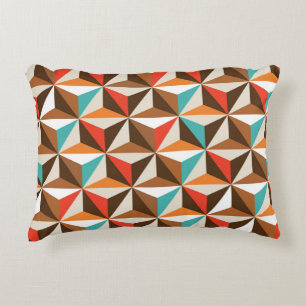 Coussins Décoratifs Carreaux triangles colorés Motif Vintage