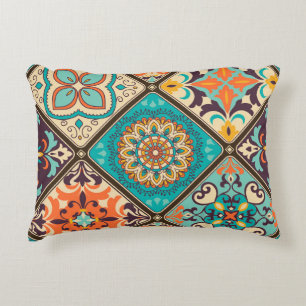 Coussins Décoratifs Carrelage en patchwork coloré : Motifs islamiques.