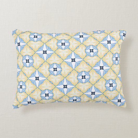 Coussins Décoratifs Carrelage jaune et bleu (Devant)
