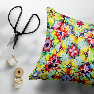 Coussins Décoratifs Carrelage méditerranéen, Carreaux d'encre d'alcool