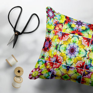 Coussins Décoratifs Carrelage méditerranéen, Carreaux d'encre d'alcool