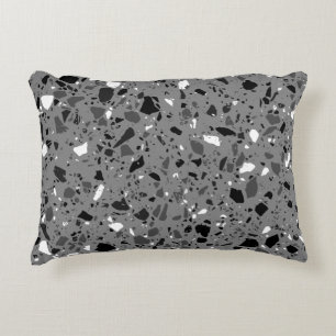 Coussins Décoratifs Carrelage Terrazzo conception noir et gris