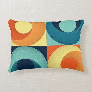 Coussins Décoratifs Carrés et cercles rétro : Motif des années 60