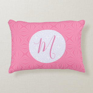 Coussins Décoratifs Carrés ondulés rose clair Personnaliser initiale