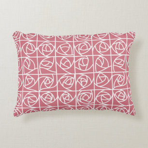 Coussins Décoratifs Carrés Roses Art Déco Stylisé rose floral