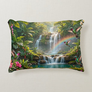 Coussins Décoratifs Cascades Arc-en-ciel Colibris Cachette Tropicale