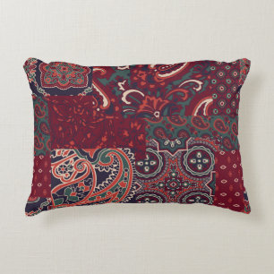 Coussins Décoratifs Cashmere Paisley Silk : Patchwork Vintage Abstrait