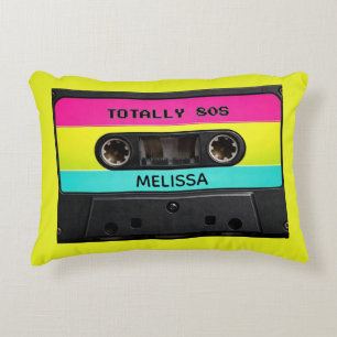 Coussins Décoratifs Cassette Audio Vintage Années 80 Nom Personnalisé