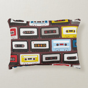 Coussins Décoratifs cassettes audio vintages, arrière - plan continu.