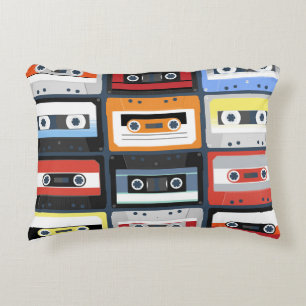 Coussins Décoratifs Cassettes compactes : design plat vintage.