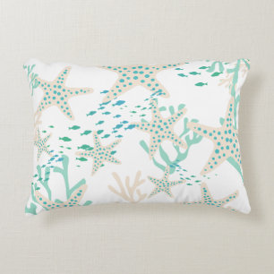 Coussins Décoratifs Céramique turquoise Starfish Seashell Beach Coasta