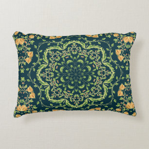 Coussins Décoratifs Cercle floral motif avec fleurs, branches, feuille