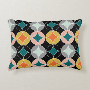 Coussins Décoratifs Cercles modernes du milieu du siècle Motif géom