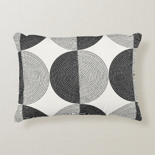Coussins Décoratifs Cercles noirs et blancs motif sans soudure