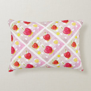 Coussins Décoratifs Cerise rose sur Plaid doux