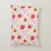 Coussins Décoratifs Cerise rose sur Plaid doux (Dos(Vertical))