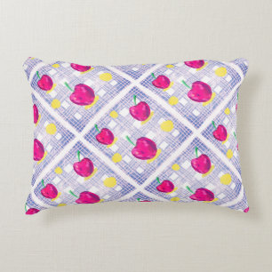 Coussins Décoratifs Cerise rose sur Plaid doux