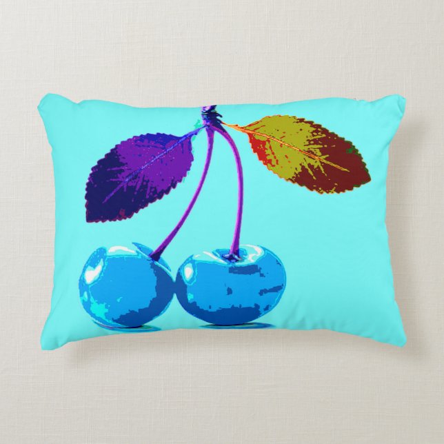Coussins Décoratifs Cerises bleues vives (Devant)