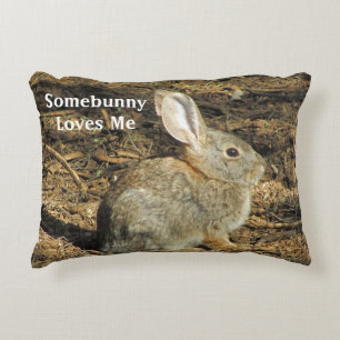 Coussins Décoratifs Certainlapin M'aime Photo de Lapin Brun Mignon Nat
