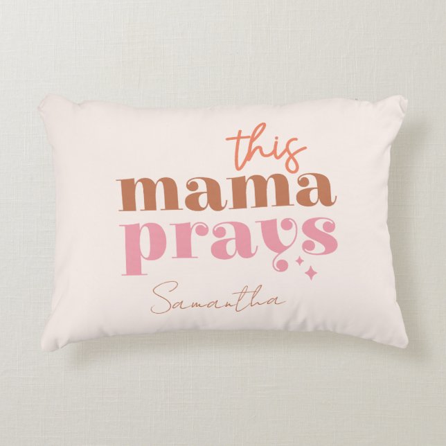 Coussins Décoratifs Cette Mama prie - Rustic Boho Design (Devant)