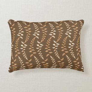 Coussins Décoratifs Chaînes de fougère à crème Brown Boho - motif tran
