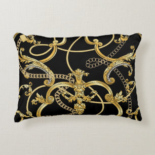 Coussins Décoratifs Chaînes d'or baroque Motif sans couture