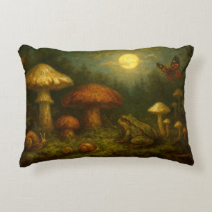 Coussins Décoratifs Champignons Goblincore, Escargots & Grenouille au