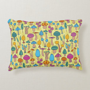 Coussins Décoratifs Champignons magiques Doodle Motif sans couture