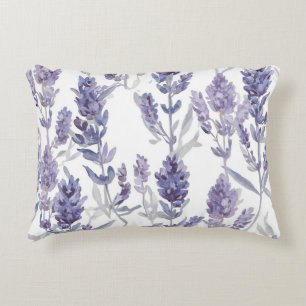 Coussins Décoratifs Champs de Lavande Motif de Fleur à l'Aquarelle V