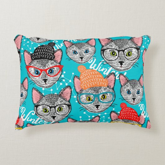 Coussins Décoratifs Chat dans le casquette (Devant)