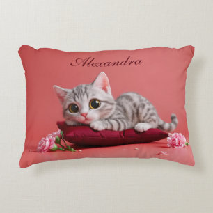 Coussins Décoratifs Chat de janvier mignon avec oeillets
