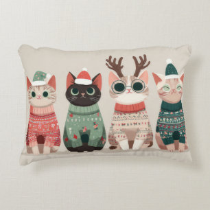 Coussins Décoratifs Chat de Noël drôle