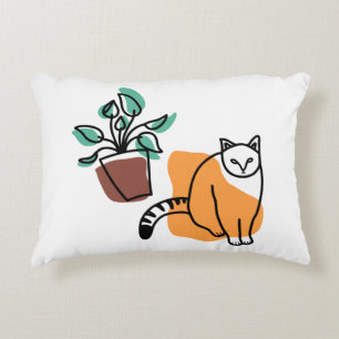 Coussins Décoratifs Chat et le plante